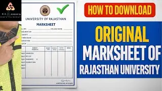🎓📄 Original Rajasthan University Marksheet Download? 🔍✨