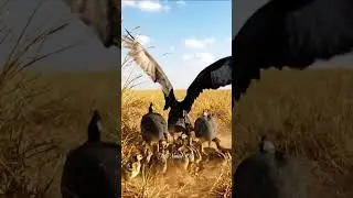 Guinea Fowl Parents Protect Chicks from Eagle | Amazing African Birds 8K UHD