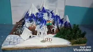 Making siachen in exhibition with instant snow