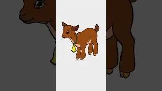 how to colour a baby goat 🐐| easy colour drawing