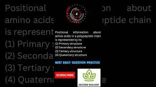 Biomolecules|neet daily practice questions