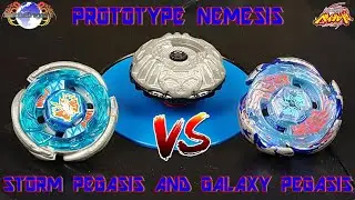 PROTOTYPE NEMESIS VS STORM PEGASIS AND GALAXY PEGASIS METAL FIGHT BEYBLADE BATTLE! EPIC