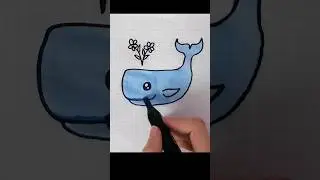 how to draw a cute whale #drawing #painting #sketch #art #whale #cutedraws