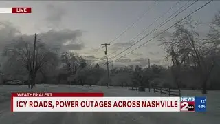 Icy roads plus power outages continue across Nashville