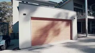 DecoWood&reg; Slimline profile garage door in casuarina