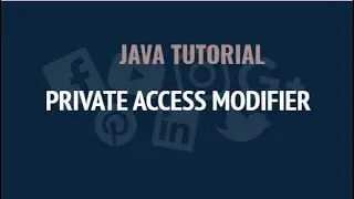 PRIVATE ACCESS MODIFIER| JAVA TUTORIAL| Advance JAVA