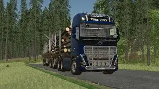 Timber trucking logs out of the forest! FS25 Finland Timelapse E28