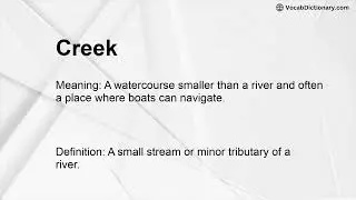 Creek Meaning