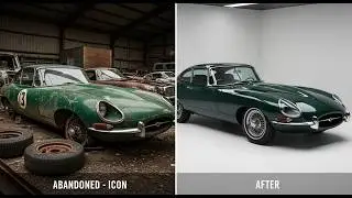 ASMR Car Restoration Rebuild of British Racing Green Jaguar E-Type SeriesI 1963|From Abandoned toNew