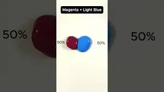 Mixing Magenta Color With Light Blue #colors #colormixing #paintmixing #youtubeshorts #shorts