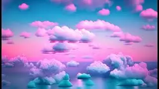 Cartoon cotton candy cloud background | Free motion graphics clouds overlay | Ai generated art