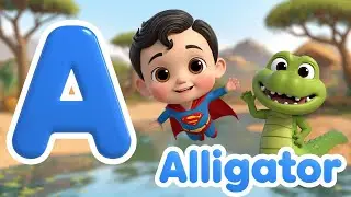 A B C A for Alligator 🐊 | Learn ABC Alphabets with Cute Cartoon Kids | Fun Kids Education Video