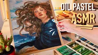 Oil Pastel Drawing ~ Full Process (ASMR, No Talking)