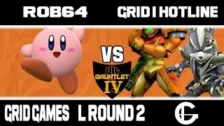Rob64 (Kirby) vs GRID | Hotline (Samus/Wolf) - Gauntlet 4 : PM Singles Losers Round 2