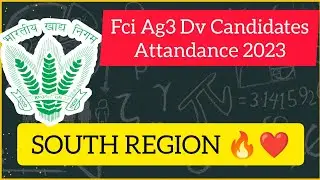 FCI AG3 DV ATTANDANCE SOUTH REGION 🔥❤️ &bull;&bull;#fciag3 #fcirecruitment2022 #fci