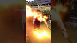 fire breathing style real life demon Slayer #anime #music #youtubeshorts