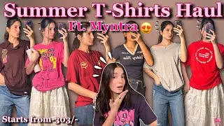 Huge T-Shirts Haul From Myntra😍 Pinterest, Trendy and Cool T-shirts for Summers📌 Starting from 303/-