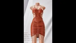 Summer new stylish solid color stretch drawstring halter-neck lace-up hollow backless slim AA005312