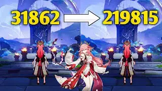 F2p: YAE MIKO 219K (600K BURST DMG) NUKE tutorial !! [GENSHIN IMPACT]