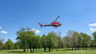 WRC Rally Eurocopter AS350 Landing In Park