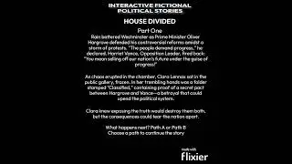 INTERACTIVE FICTIONAL POLITICAL STORIES: HOUSE DIVIDED PART ONE #shorts #politics #uk #interactive