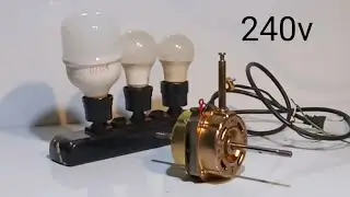Eu construo um GERADOR de 240v eletrecidade gratuita a partir de um VENTILADOR encontrado no LIXO