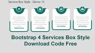 Box Style 15 || Bootstrap 4 Service box style code Using HTML and CSS | Get free download code below