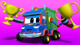 Truck cartoons for kids -  GARBAGE TRUCKS RACE  - Super Truck in Car City !