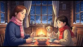 Cozy Winter Night in the Cabin ❄️ Soup, Fireplace & Dog | Ghibli Style ASMR