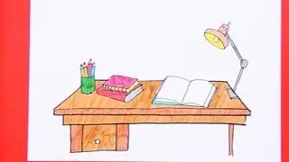Reading Table Drawing ideas |  Easy Table Drawing  | Table Art | Drawing | Table