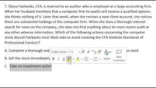 CFA Level 1 Mock Exam Ethical and Professional Standards part 2