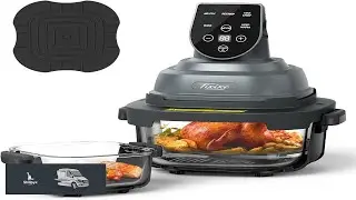 Tixixc 5 in 1 Portable Glass Air Fryer 4QT & 6 Cup Glass Containers