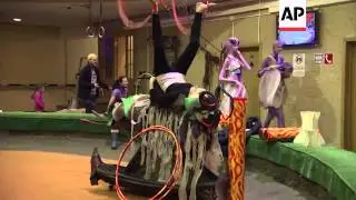 Traditional circus switches to space age acrobatiocs