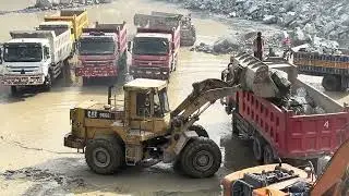 Heavy Rock Loading by Caterpillar Machine | Dumper Truck & Trolley at Work #catterpillar 