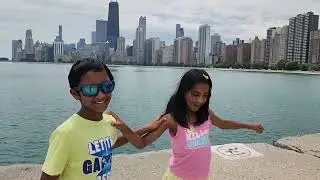 Chicago North Avenue Beach | Chicago Illinois | Aarush and Aashritha playing at beach ⛱️ 😎