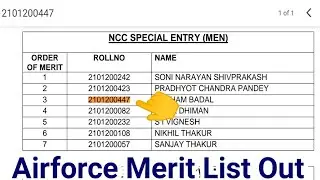Indian Air Force Merti List 2021-22 | Airforce AFCAT Merit List PDF Download How To Check Merit List