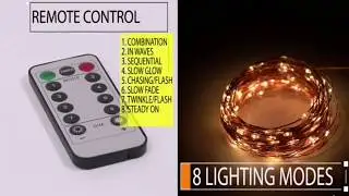 100LED Copper Wire String Lights Fairy String Lights 8 Modes LED String Lights