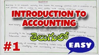 Introduction to Accounting || Basics of Accounting || Class -1