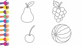 Color and Learn Fruits | Easy Fruit Coloring for Toddlers and Preschoolers