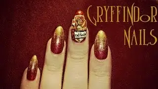 Harry Potter Gryffindor Nail Art