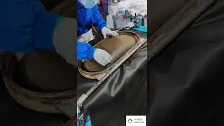 Crazy horse leather inspection before cutting. ​​