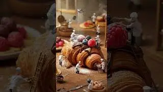 Мини-повара творят шоколадную магию! 🍫🥐✨ #ai #viralvideo #animation #make #automation #trend