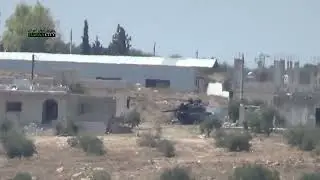 Footage of a Destroyed SAA T-55 at a Customs border post in Daraa, 9/28/2013