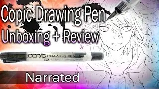 Copic Drawing Pen Unboxing + REVIEW (Narrated)