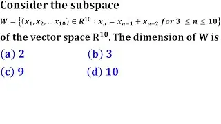 basis and dimension of Subspace of the Vector Space iit jam 2014 Linear Algebra