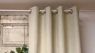Thermovorhang mit &Ouml;sen verdunkelnd Leinenoptik einfarbig beige 140x245cm