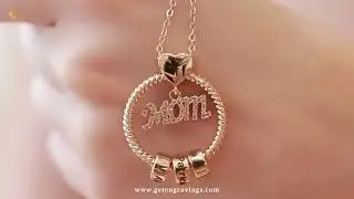 Mothers Necklace With Children's Names And Birthstones