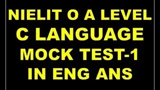 NIELIT DOEACC O A LEVEL C LANGUAGE MOCK TEST IN ENGLISH WITH ANSWER IMPORTANT PART 1