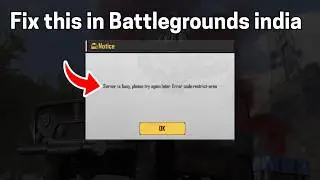 Battlegrounds Mobile India: Server is busy, please try again later. Error code: restrict-area