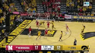 Chazadi Wright DRAINS the DEEP TREY vs. Nebraska | Iowa Basketball